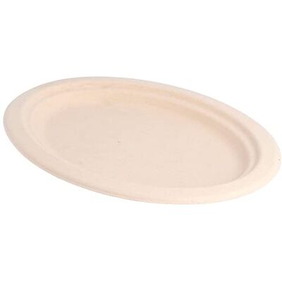 Garcia de Pou García de Pou Bionic Platos Ovales, 26.3 x 19.9 x 2 cm, 800 unidades, Natural Celulosa Garcia de Pou García de Pou Bionic Platos Ovales, 26.3 x 19.9 x 2 cm, 800 unidades, Natural Celulosa