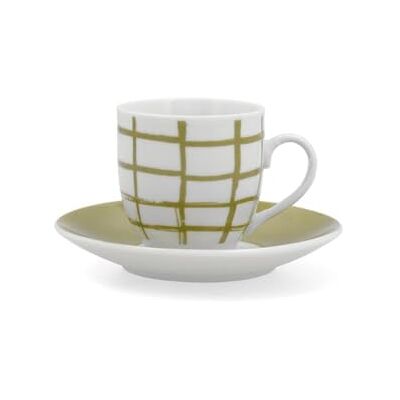 Quid Set de 6 Tazas Con Plato de Porcelana 9cl Verde, Porcelana, forma redondo, acabado decorado, 9cl Quid Set de 6 Tazas Con Plato de Porcelana 9cl Verde, Porcelana, forma redondo, acabado decorado, 9cl