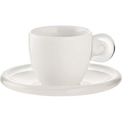 Guzzini Fratelli Gocce, Juego de 6 Tazas café con Platos, SMMA Porcelain Guzzini Fratelli Gocce, Juego de 6 Tazas café con Platos, SMMA Porcelain