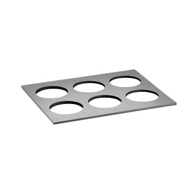 APS Bandeja GN 1/2 de pizarra natural THE GRID 32,5 x 26,5 cm, con 6 recortes de Ø 8,5 cm, sistema GN APS Bandeja GN 1/2 de pizarra natural THE GRID 32,5 x 26,5 cm, con 6 recortes de Ø 8,5 cm, sistema GN