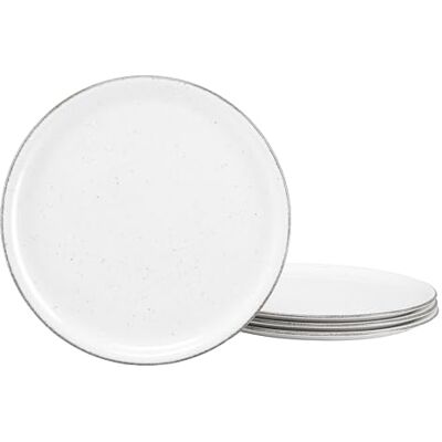 Creatable , Serie Vintage Nature Juego de vajilla de 4 piezas para 4 personas, plato de pizza de porcelana, apto para lavavajillas y microondas, fabricado en Europa Creatable , Serie Vintage Nature Juego de vajilla de 4 piezas para 4 personas, plato de pizza de porcelana, apto para lavavajillas y microondas, fabricado en Europa
