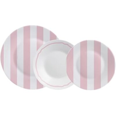 Luminarc Vajilla de Vidrio Opal Rosa, 18 Piezas, 6 Personas Opal decorado, platos llanos de 25 cm, hondos de 20 cm y de postre de 19 cm, apta para lavavajillas Luminarc Vajilla de Vidrio Opal Rosa, 18 Piezas, 6 Personas Opal decorado, platos llanos de 25 cm, hondos de 20 cm y de postre de 19 cm, apta para lavavajillas