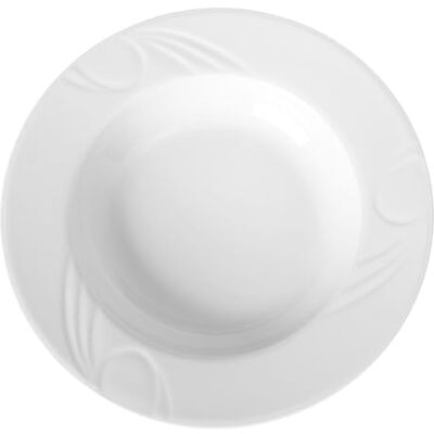 Hendi - Assiette creuse Porcelaine blanche Décorée Ø300 mm Lot de 6 - plato hondo Hendi - Assiette creuse Porcelaine blanche Décorée Ø300 mm Lot de 6 - plato hondo