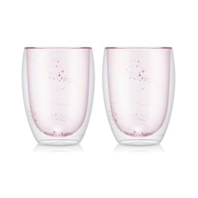 Bodum PAVINA 2 piezas de vidrio, doble pared, mediano, 0,35 l, 340.2 g, Disney-Stardust, rosa Bodum PAVINA 2 piezas de vidrio, doble pared, mediano, 0,35 l, 340.2 g, Disney-Stardust, rosa