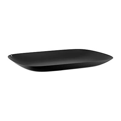 Alessi Moiré Bandeja rectangular de diseño en acero colorado con resina epossidica, con decoración en relieve, negro Alessi Moiré Bandeja rectangular de diseño en acero colorado con resina epossidica, con decoración en relieve, negro