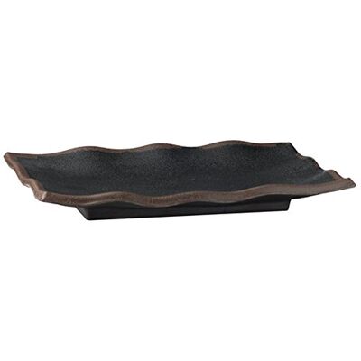 APS 84105 Bandeja MARONE, 27,5 x 11 cm, altura 2 cm, melamina, negro con borde marrón APS 84105 Bandeja MARONE, 27,5 x 11 cm, altura 2 cm, melamina, negro con borde marrón