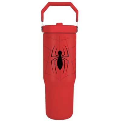 Pyramid Spider-Man (Emblem) Jarra de 850 ml con popote y tapa, cuerpo de acero inoxidable de doble pared, mantiene tu bebida fresca, tapa de rosca con popote de polietileno, sin BPA Pyramid Spider-Man (Emblem) Jarra de 850 ml con popote y tapa, cuerpo de acero inoxidable de doble pared, mantiene tu bebida fresca, tapa de rosca con popote de polietileno, sin BPA