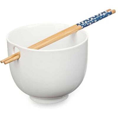 San Ignacio Bowl porcelana asiatico blanco palillos colección KINVARA San Ignacio Bowl porcelana asiatico blanco palillos colección KINVARA