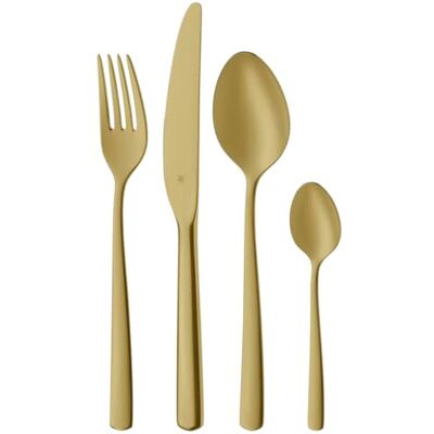 WMF Boston Gold Cuberteria 24 Piezas 6 Comensales de Acero Inoxidable Cromargan con Acabado Pulido, Apto para Lavavajillas WMF Boston Gold Cuberteria 24 Piezas 6 Comensales de Acero Inoxidable Cromargan con Acabado Pulido, Apto para Lavavajillas