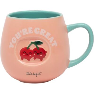Mr. Wonderful Taza Cerezas 3D-You're Great, Ceramic Mr. Wonderful Taza Cerezas 3D-You're Great, Ceramic