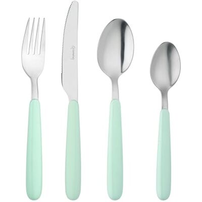 Grunwerg Bistro Cubiertos, Juego de 24 piezas, Acero inoxidable 18/0, Mango redondeado, Azul Grunwerg Bistro Cubiertos, Juego de 24 piezas, Acero inoxidable 18/0, Mango redondeado, Azul