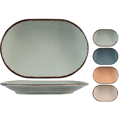 H&H Plato ovalado de porcelana, multicolor, 28 cm, porcelana H&H Plato ovalado de porcelana, multicolor, 28 cm, porcelana