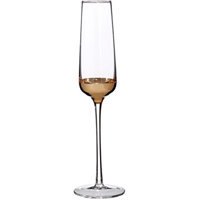 Premier Housewares – Horizon Copas de champán, Claro/Oro, 7 x 7 x 26 cm, Juego de 4 Premier Housewares – Horizon Copas de champán, Claro/Oro, 7 x 7 x 26 cm, Juego de 4