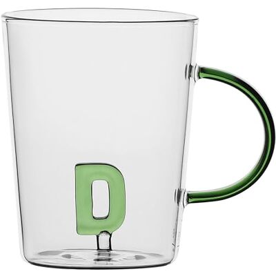 LA PORCELLANA BIANCA Taza Letra 'D' de cristal borosilicato, capacidad 400 cc, colección Alalettera LA PORCELLANA BIANCA Taza Letra 'D' de cristal borosilicato, capacidad 400 cc, colección Alalettera