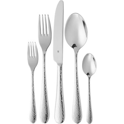 WMF Sitello Cuberteria 60 Piezas 12 Comensales de Acero Inoxidable Cromargan con Acabado Pulido Amartillado, ergonómico, brillante, Apto para Lavavajillas WMF Sitello Cuberteria 60 Piezas 12 Comensales de Acero Inoxidable Cromargan con Acabado Pulido Amartillado, ergonómico, brillante, Apto para Lavavajillas