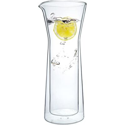 Moritz & Moritz jarra agua cristal resistente al calor, 690ml, doble pared, jarra de agua para agua, té, zumos y café Moritz & Moritz jarra agua cristal resistente al calor, 690ml, doble pared, jarra de agua para agua, té, zumos y café