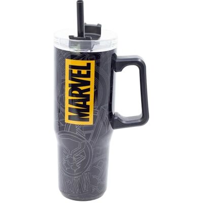 Stor Taza Termo Grande con Pajita Vengadores 920ml Acero Inoxidable Doble Pared Vaso para Llevar Reutilizable con Asa y Tapa Stor Taza Termo Grande con Pajita Vengadores 920ml Acero Inoxidable Doble Pared Vaso para Llevar Reutilizable con Asa y Tapa