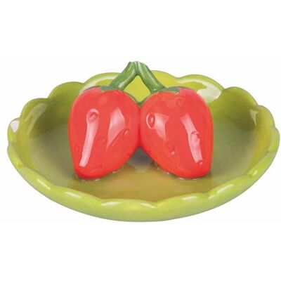 Tivoli Plato decorativo redondo de 11,2 cm, de cerámica, diseño de fresas, Fruit Life Tivoli Plato decorativo redondo de 11,2 cm, de cerámica, diseño de fresas, Fruit Life