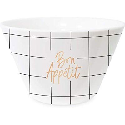 Grafik Werkstatt Grafik-Werkstatt Cuenco de Cereales con 100% Oro auténtico Cuenco de Porcelana Bon Appetit, Blanco, Grande Grafik Werkstatt Grafik-Werkstatt Cuenco de Cereales con 100% Oro auténtico Cuenco de Porcelana Bon Appetit, Blanco, Grande