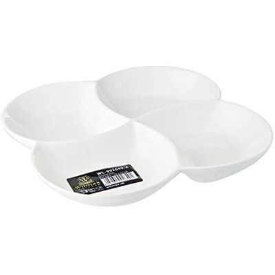 Wilmax Plato dividido (porcelana, 22 x 22 cm), color blanco Wilmax Plato dividido (porcelana, 22 x 22 cm), color blanco