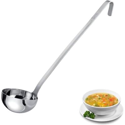 Westmark Ladle Pro, Cucharón sopera pequeño de acero inoxidable para la cocina profesional, Cucharón para salsas, aderezos, etc., Plata, Ø 10 cm, 250 ml Westmark Ladle Pro, Cucharón sopera pequeño de acero inoxidable para la cocina profesional, Cucharón para salsas, aderezos, etc., Plata, Ø 10 cm, 250 ml