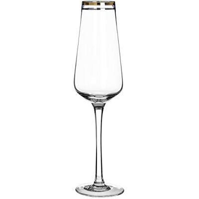 Premier Housewares – Charleston Copas de champán, Juego de 4, Oro, 7 x 7 x 25 cm Premier Housewares – Charleston Copas de champán, Juego de 4, Oro, 7 x 7 x 25 cm