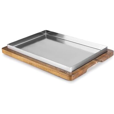 LACOR Llauna de Arroz, 26 x 18 cm, Bandeja de Acero Inoxidable, Base de Madera de Acacia, Ideal para Arroces, Guisos y Asados, Apta para Horno y Lavavajillas LACOR Llauna de Arroz, 26 x 18 cm, Bandeja de Acero Inoxidable, Base de Madera de Acacia, Ideal para Arroces, Guisos y Asados, Apta para Horno y Lavavajillas