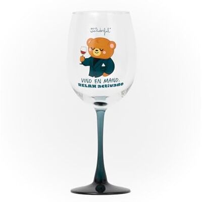 Mr. Wonderful Copa de Vino – Vino en Mano, Relax Activado – Copa de Vidrio 47 cl Mr. Wonderful Copa de Vino – Vino en Mano, Relax Activado – Copa de Vidrio 47 cl