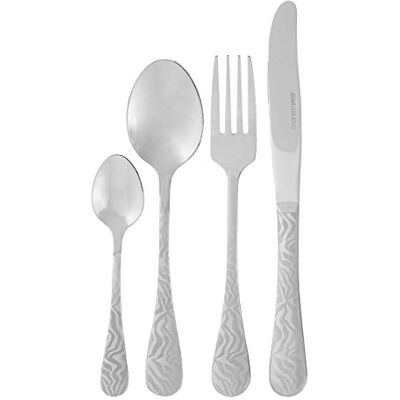 Premier Housewares Juego de cubiertos de acero inoxidable de 16 piezas, cuchillos y tenedores, cucharas, cubiertos de acero inoxidable, juego de cubiertos de cocina Premier Housewares Juego de cubiertos de acero inoxidable de 16 piezas, cuchillos y tenedores, cucharas, cubiertos de acero inoxidable, juego de cubiertos de cocina
