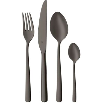 WMF Boston Black Cuberteria 24 Piezas 6 Comensales de Acero Inoxidable Cromargan con Acabado Pulido, Apto para Lavavajillas WMF Boston Black Cuberteria 24 Piezas 6 Comensales de Acero Inoxidable Cromargan con Acabado Pulido, Apto para Lavavajillas
