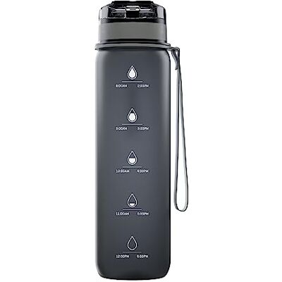 Wessper Active Max Tritan Botella de agua con motivo de marca, libre de BPA, 1 litro, para bicicleta, escuela, niños, senderismo, deportes, color gris Wessper Active Max Tritan Botella de agua con motivo de marca, libre de BPA, 1 litro, para bicicleta, escuela, niños, senderismo, deportes, color gris
