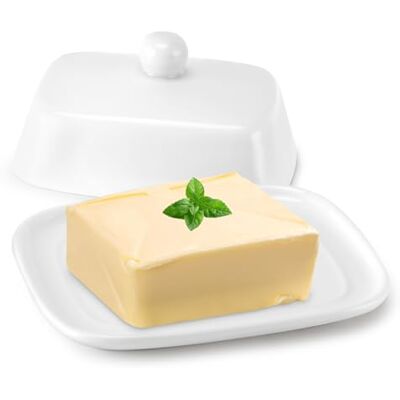 Zikenis Mantequera de ceramica para 250 gr de manteca Plato de Mantequilla Cerámica Blanca con Tapa,para Todo Tipo de Mantequilla,Mantequillera con,Mango Apto lavavajillas Zikenis Mantequera de ceramica para 250 gr de manteca Plato de Mantequilla Cerámica Blanca con Tapa,para Todo Tipo de Mantequilla,Mantequillera con,Mango Apto lavavajillas