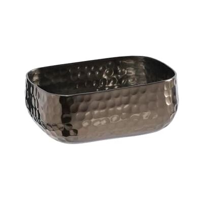 APS «CRAFT» Bandeja de aluminio con superficie martillada en color gris plomizo, bandeja para pan, para alimentos fríos y calientes, entre otros, 12 x 9,5 x 5 cm, 0,35 l. APS «CRAFT» Bandeja de aluminio con superficie martillada en color gris plomizo, bandeja para pan, para alimentos fríos y calientes, entre otros, 12 x 9,5 x 5 cm, 0,35 l.