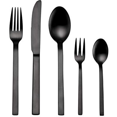 ECHTWERK Milos-Cubertería Edición Negra, para hasta 6 Personas, 30 Piezas, Acero Inoxidable, Stainless Steel ECHTWERK Milos-Cubertería Edición Negra, para hasta 6 Personas, 30 Piezas, Acero Inoxidable, Stainless Steel