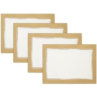 Elrene Villeroy & Boch Colección de Mesa de Pinceladas metálicas, Lino, Marfil y Dorado, 14"x20" (Set of 4 Placemats) Elrene Villeroy & Boch Colección de Mesa de Pinceladas metálicas, Lino, Marfil y Dorado, 14"x20" (Set of 4 Placemats)