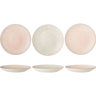 BLOOMINGVILLE Platos Cécile, color rosa y gris, cerámica, juego de 3 unidades BLOOMINGVILLE Platos Cécile, color rosa y gris, cerámica, juego de 3 unidades