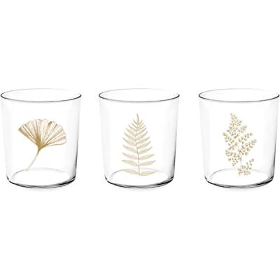 H-H Modelo 2017335 - Vaso decorado con hoja de oro - 350ml H-H Modelo 2017335 - Vaso decorado con hoja de oro - 350ml