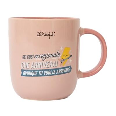 Mr. Wonderful Taza Eres tan excepcional que llegarás a donde quieras llegar Taza de cerámica con mensaje motivacional Mr. Wonderful Taza Eres tan excepcional que llegarás a donde quieras llegar Taza de cerámica con mensaje motivacional