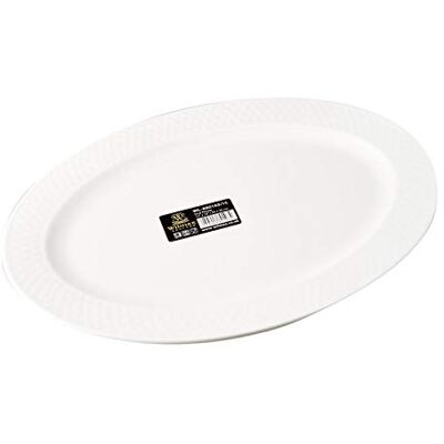 Wilmax Plato ovalado (porcelana, 35 x 25 cm), color blanco Wilmax Plato ovalado (porcelana, 35 x 25 cm), color blanco