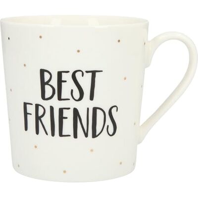 Depesche Taza de porcelana con asa (300 ml), diseño con texto Best Friends, multicolor Depesche Taza de porcelana con asa (300 ml), diseño con texto Best Friends, multicolor