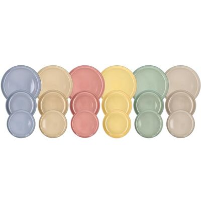 Tognana Rhapsody, Juego de vajilla 18 piezas para 6 personas, Stoneware, Multicolor Tognana Rhapsody, Juego de vajilla 18 piezas para 6 personas, Stoneware, Multicolor