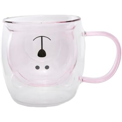 lachineuse – Taza de oso lindo rosa – Cristal doble pared – Incluye asa – Capacidad 275 ml – Taza de café, té, chocolate caliente, capuchino – Taza decorativa japonesa – Idea de regalo de Japón Asia lachineuse – Taza de oso lindo rosa – Cristal doble pared – Incluye asa – Capacidad 275 ml – Taza de café, té, chocolate caliente, capuchino – Taza decorativa japonesa – Idea de regalo de Japón Asia