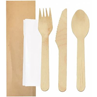 Garcia de Pou García de Pou 100 unidades Set Cubiertos, Servilleta Enfundados Kraft 'Makan' 16 Cm Natural Madera Garcia de Pou García de Pou 100 unidades Set Cubiertos, Servilleta Enfundados Kraft 'Makan' 16 Cm Natural Madera