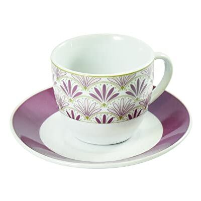 HOUSE COLLECTION Linea Luxor Juego de vajilla de café Borgoña 6 unidades con plato HOUSE COLLECTION Linea Luxor Juego de vajilla de café Borgoña 6 unidades con plato