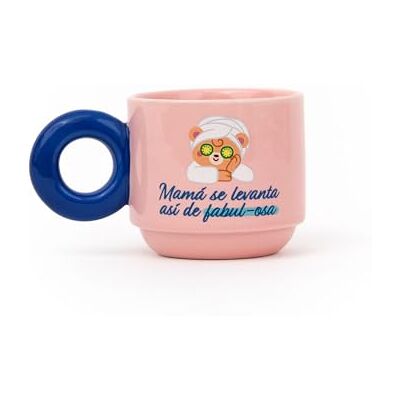 Mr. Wonderful Taza Apilable “Mamá se Levanta Así de Fabulosa” – Taza de Cerámica 330 ml Mr. Wonderful Taza Apilable “Mamá se Levanta Así de Fabulosa” – Taza de Cerámica 330 ml