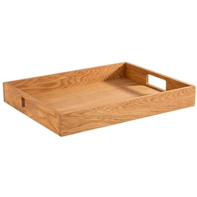 APS Bandeja para servir de madera de roble engrasada, 45 x 35 x 6 cm, con 2 asas APS Bandeja para servir de madera de roble engrasada, 45 x 35 x 6 cm, con 2 asas
