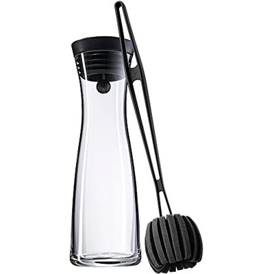 WMF Basic – Jarra de Agua de 1,0 l. Incluye Cepillo de Limpieza. Altura 29 cm. con Tapa de Cierre. Material: Cristal, Vidrio, Schwarz/Deckelfarbe: Silber, 1,0 l WMF Basic – Jarra de Agua de 1,0 l. Incluye Cepillo de Limpieza. Altura 29 cm. con Tapa de Cierre. Material: Cristal, Vidrio, Schwarz/Deckelfarbe: Silber, 1,0 l