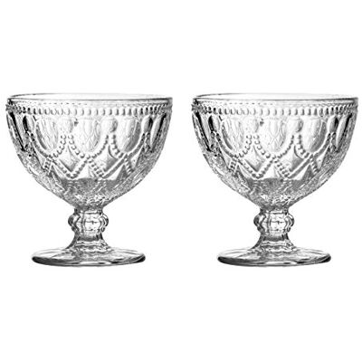 Premier Fleur Sundae-Juego de 2 Platos de Cristal Transparente, 250 ml, 11 x 11 x 11 cm, 2 Premier Fleur Sundae-Juego de 2 Platos de Cristal Transparente, 250 ml, 11 x 11 x 11 cm, 2