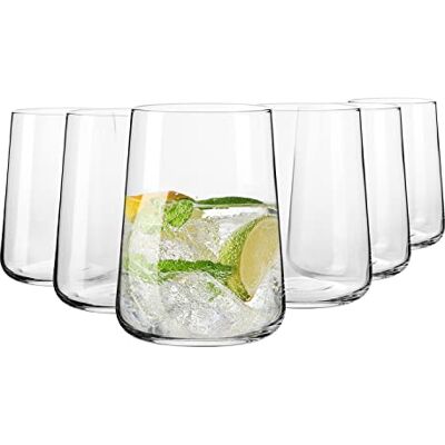 Krosno Vasos de agua Juego de 6, 490 ml, Colección Infinity Vasos para bebidas, zumos, ginebra, whisky, Cristal sin plomo, Apto para lavavajillas, Cristalería elegante, Idea de regalo Krosno Vasos de agua Juego de 6, 490 ml, Colección Infinity Vasos para bebidas, zumos, ginebra, whisky, Cristal sin plomo, Apto para lavavajillas, Cristalería elegante, Idea de regalo