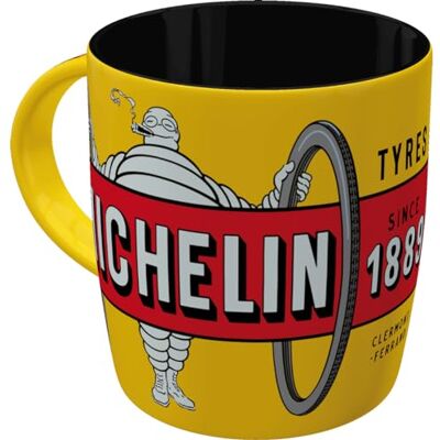ART Taza de café, 330 ml, Michelin – Tyres Bibendum Yellow – Idea de regalo para amantes del motor, taza de cerámica, diseño vintage ART Taza de café, 330 ml, Michelin – Tyres Bibendum Yellow – Idea de regalo para amantes del motor, taza de cerámica, diseño vintage